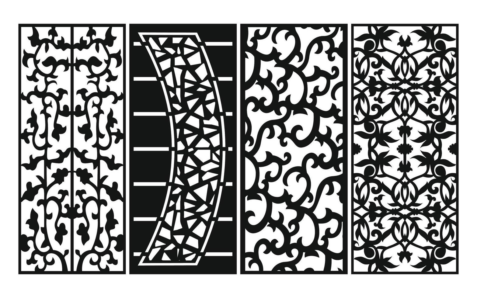 decoratief bloemen patronen, meetkundig sjabloon voor cnc laser snijdend vector