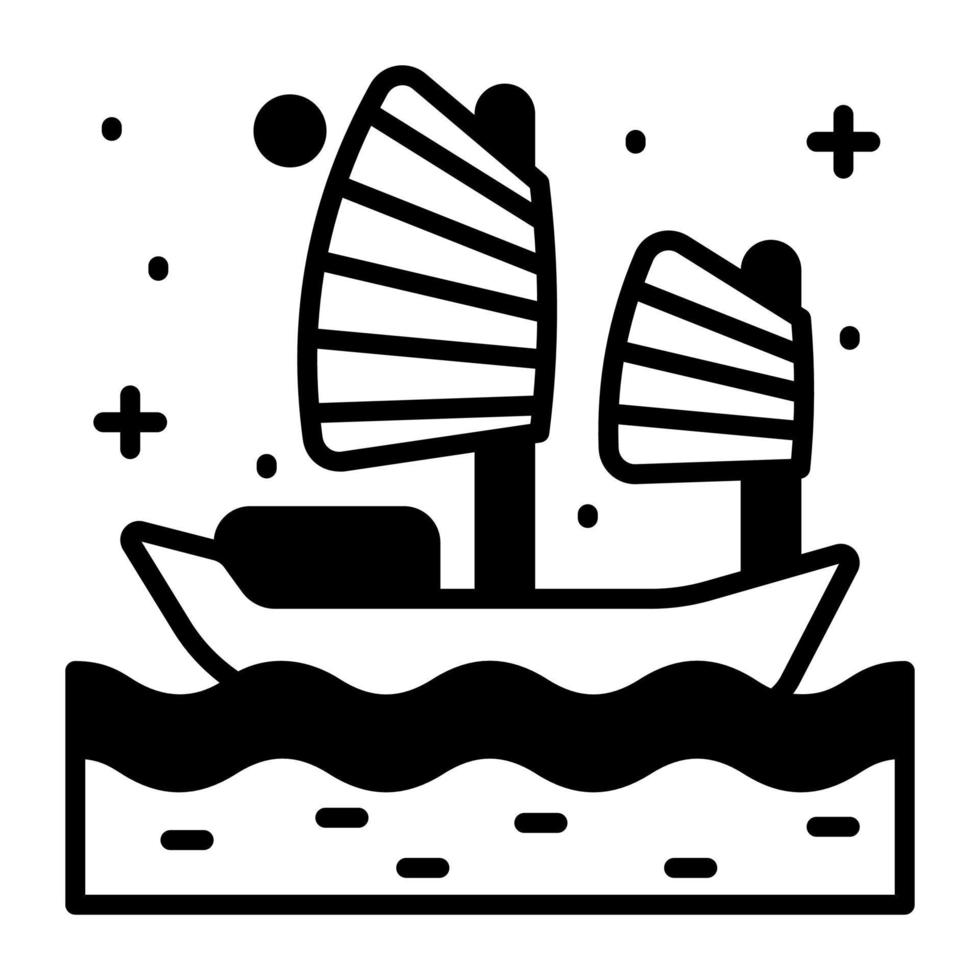 zeilboot vector ontwerp icoon in modern stijl