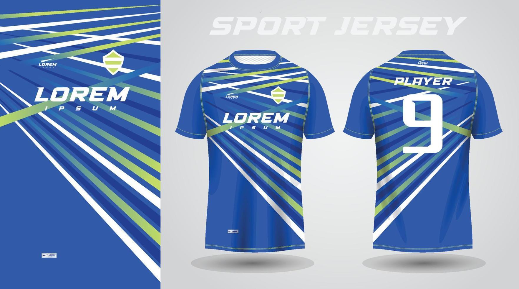 blauw groen t-shirt sport Jersey ontwerp vector