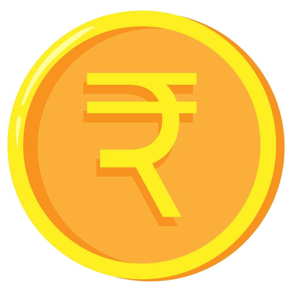 gouden Indisch roepie munt symbool rp Aan wit achtergrond. uitwisseling Indisch valuta vector