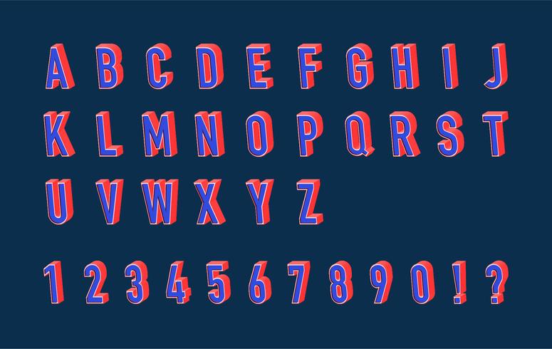 Vector 3d lettertype illustratie