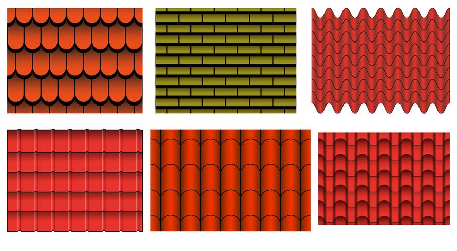 Vector Set van dakpannen patroon