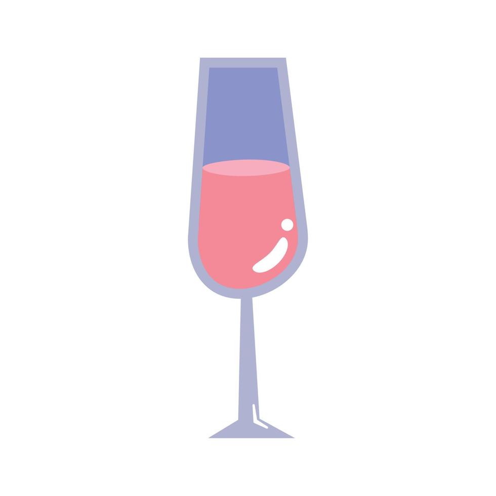 vers roze wijn kop drinken vector