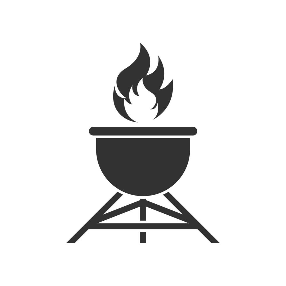 bbq rooster gemakkelijk en symbool icoon met rook of stoom- logo vector