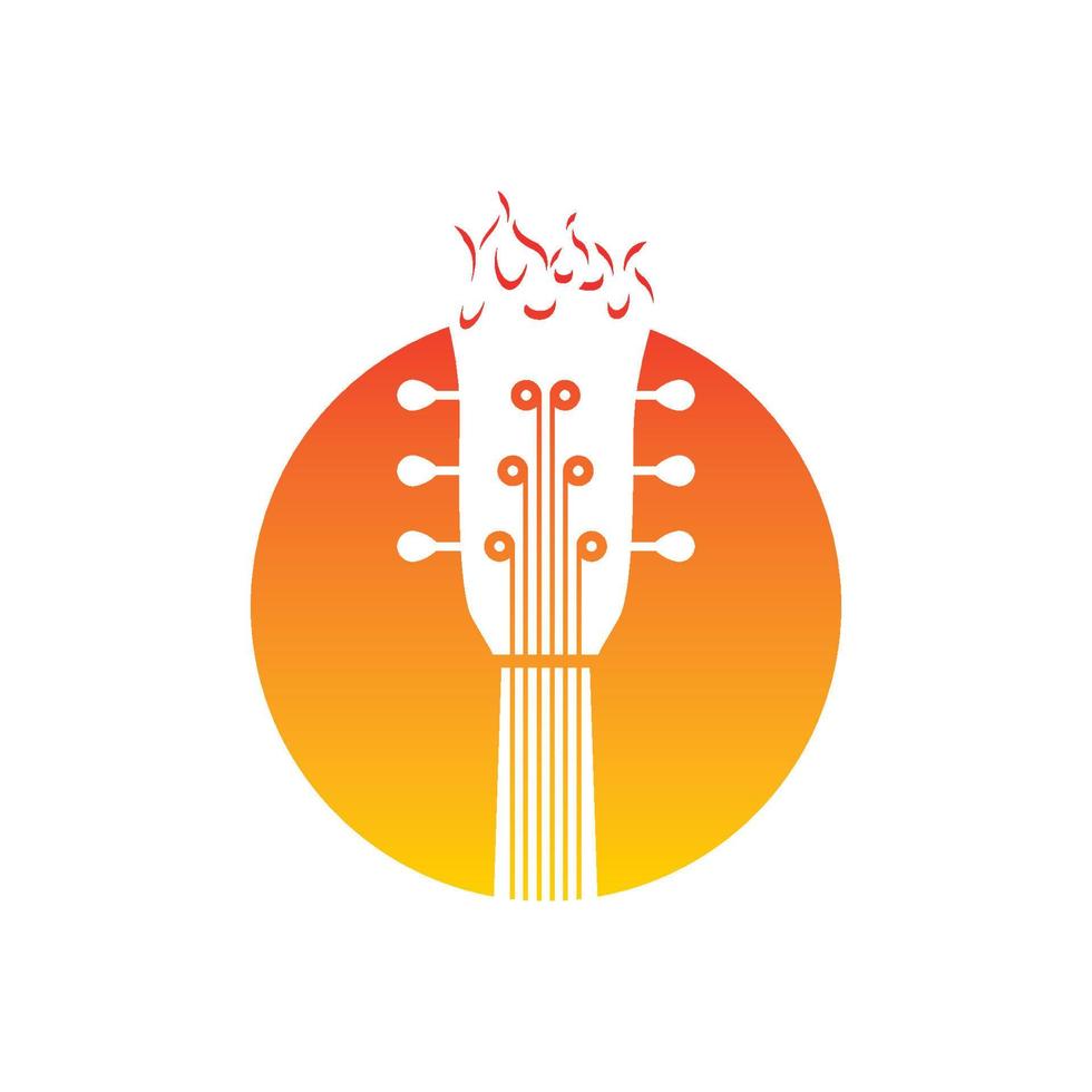 gitaar logo ontwerp icoon en symbool vector