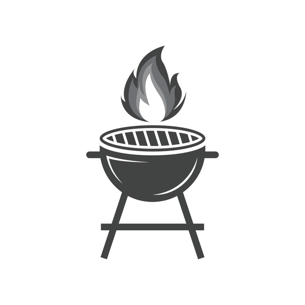 bbq rooster gemakkelijk en symbool icoon met rook of stoom- logo vector