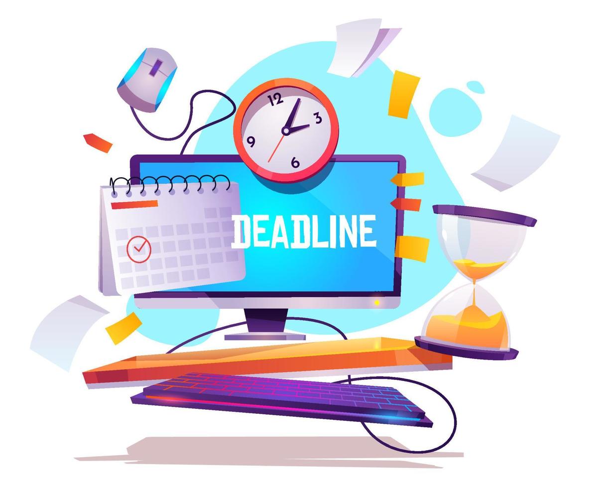 project deadline, baan organisatie poster vector