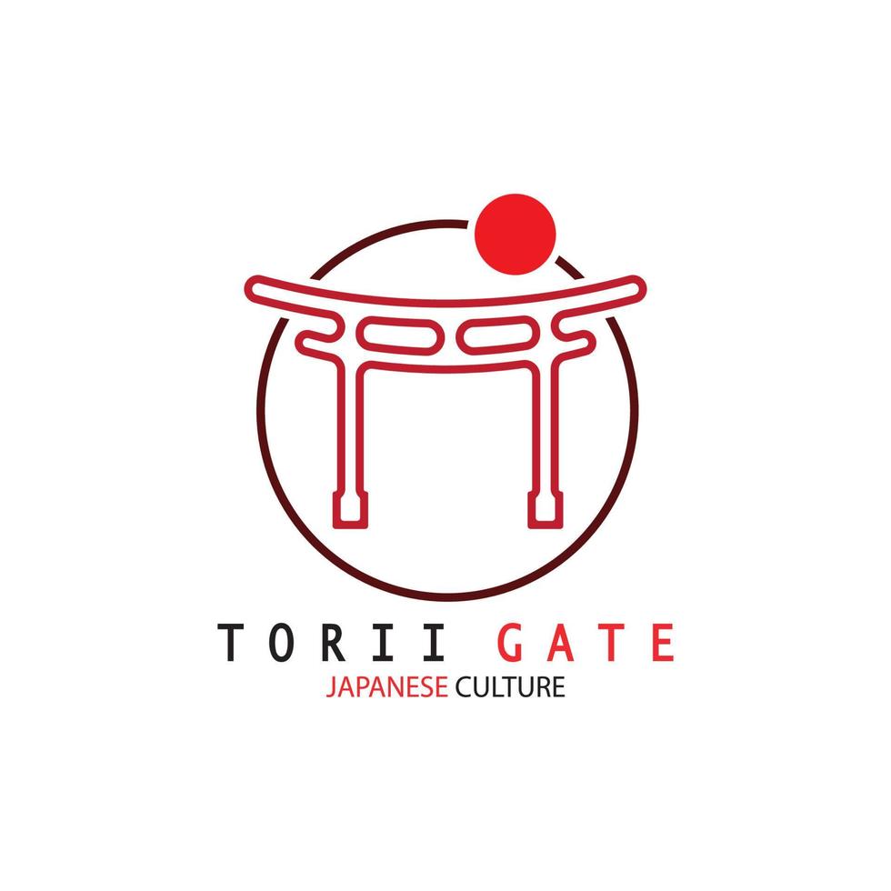 torii poort Japans traditioneel cultuur gemakkelijk logo illustratie icoon met esthetisch minimalistische vector concept