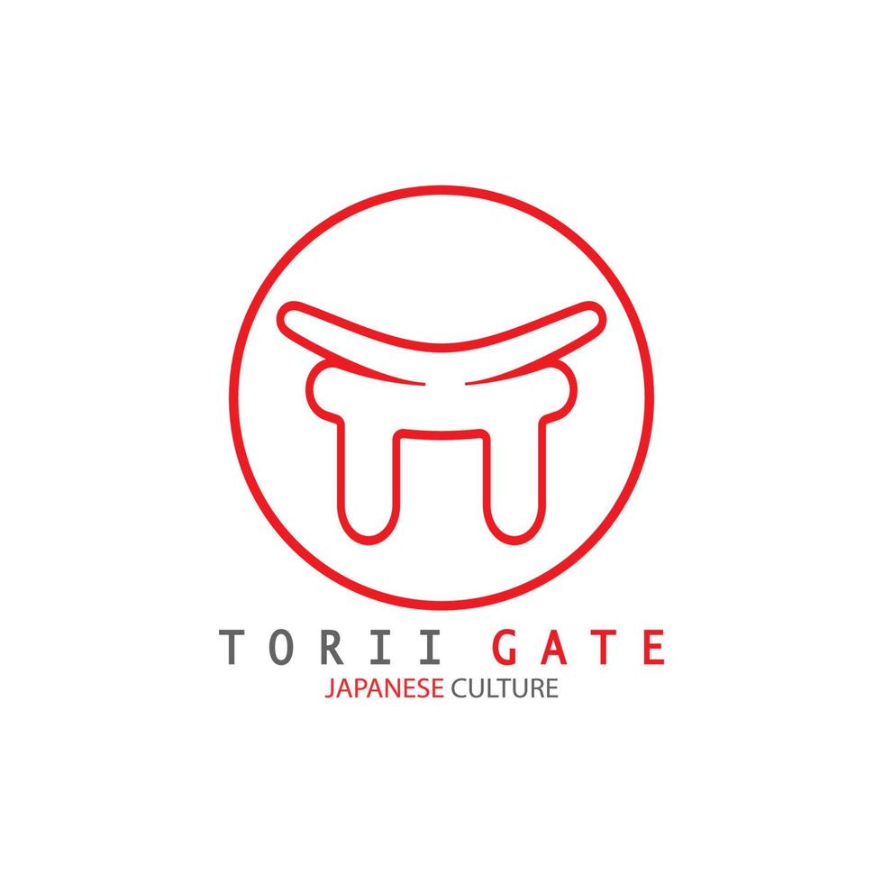 torii poort Japans traditioneel cultuur gemakkelijk logo illustratie icoon met esthetisch minimalistische vector concept