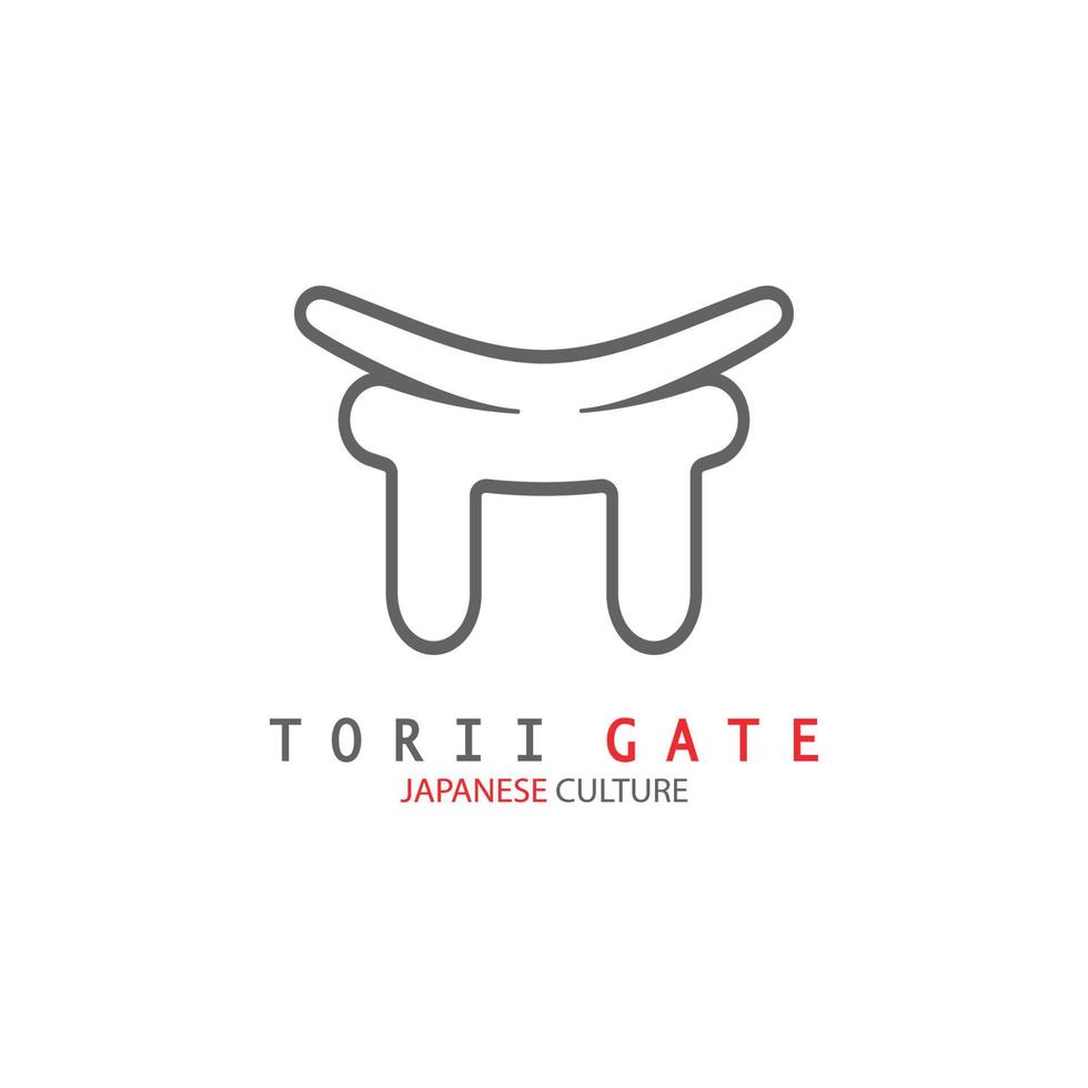 torii poort Japans traditioneel cultuur gemakkelijk logo illustratie icoon met esthetisch minimalistische vector concept