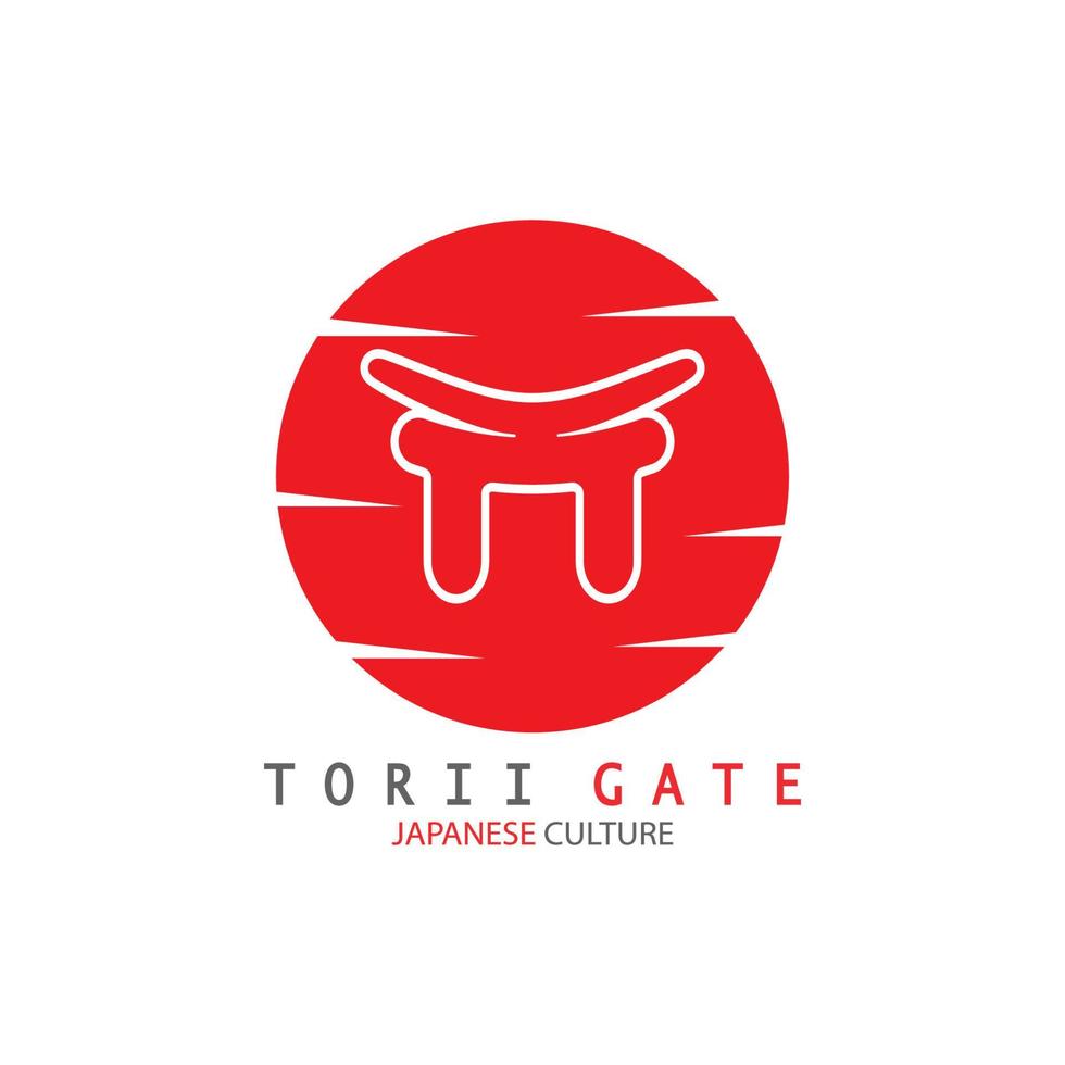 torii poort Japans traditioneel cultuur gemakkelijk logo illustratie icoon met esthetisch minimalistische vector concept