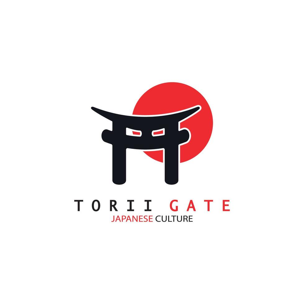 torii poort Japans traditioneel cultuur gemakkelijk logo illustratie icoon met esthetisch minimalistische vector concept