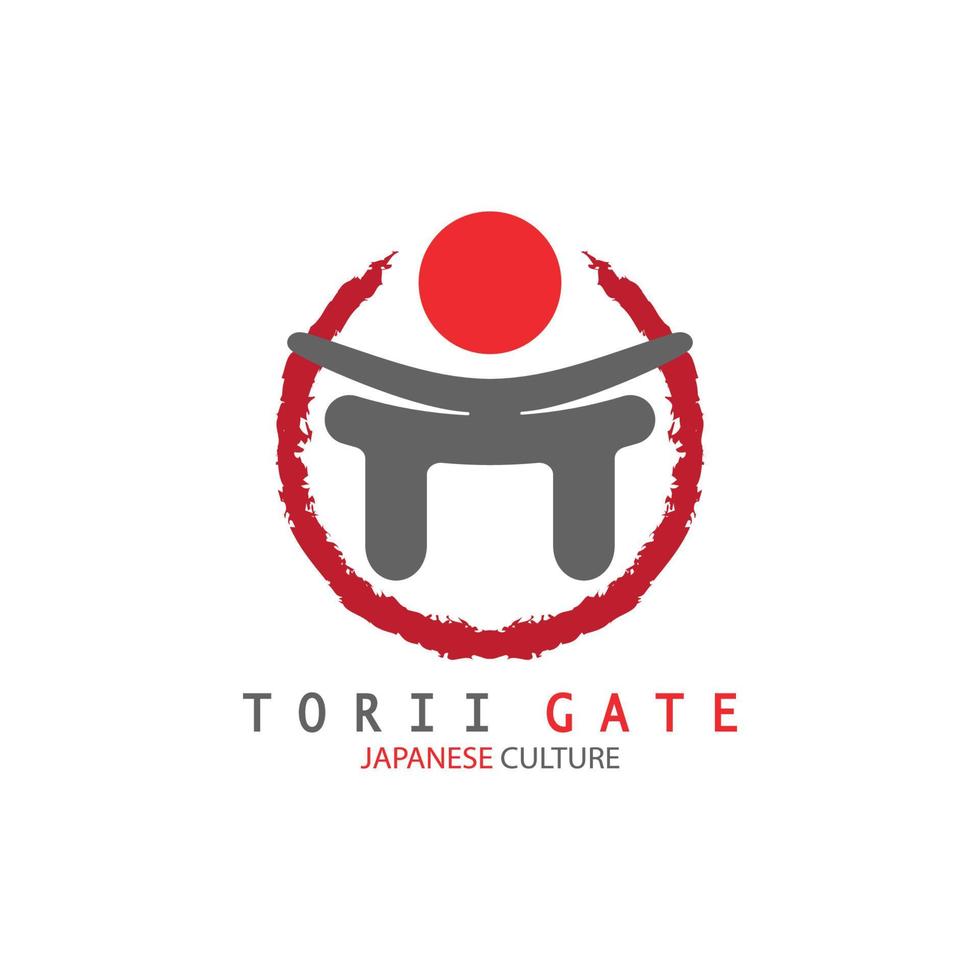 torii poort Japans traditioneel cultuur gemakkelijk logo illustratie icoon met esthetisch minimalistische vector concept