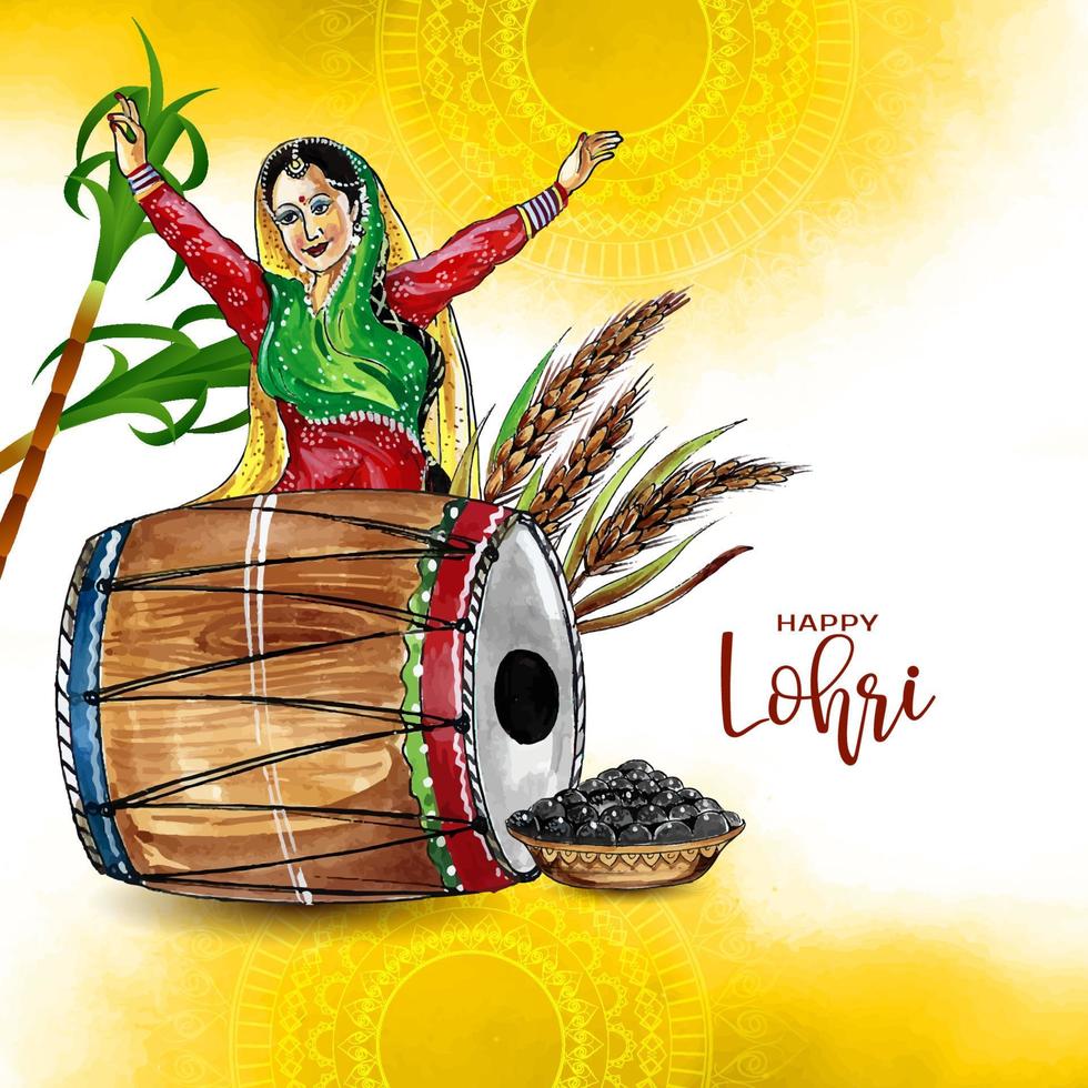 gelukkig lohri en baisakhi cultureel Sikh festival viering achtergrond vector