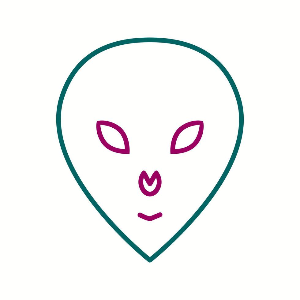 uniek buitenaards wezen gezicht vector lijn icoon