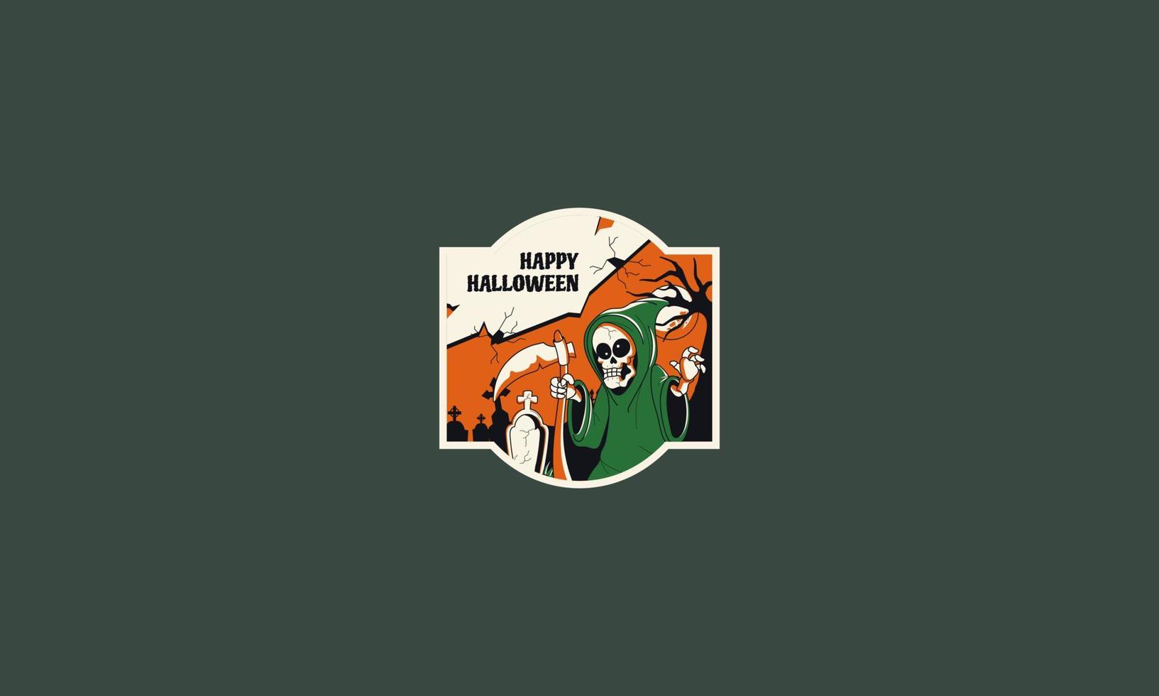 halloween nacht etiket vector illustratie ontwerp