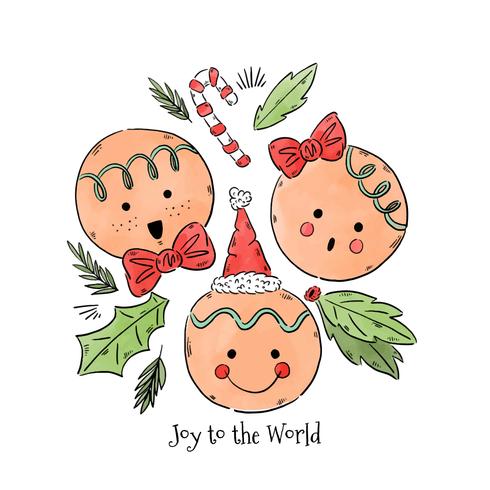 Joy to the World Gingerbread Vector