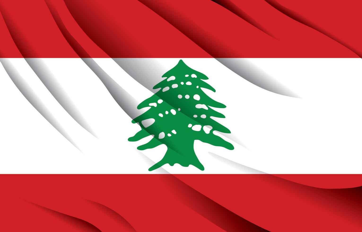 Libanon nationaal vlag golvend realistisch vector illustratie