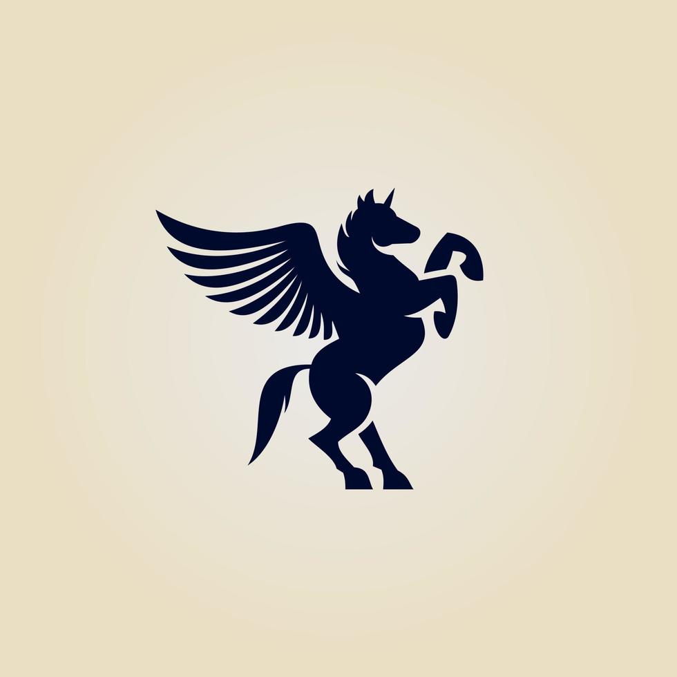 Pegasus silhouet gevleugeld paard logo vector