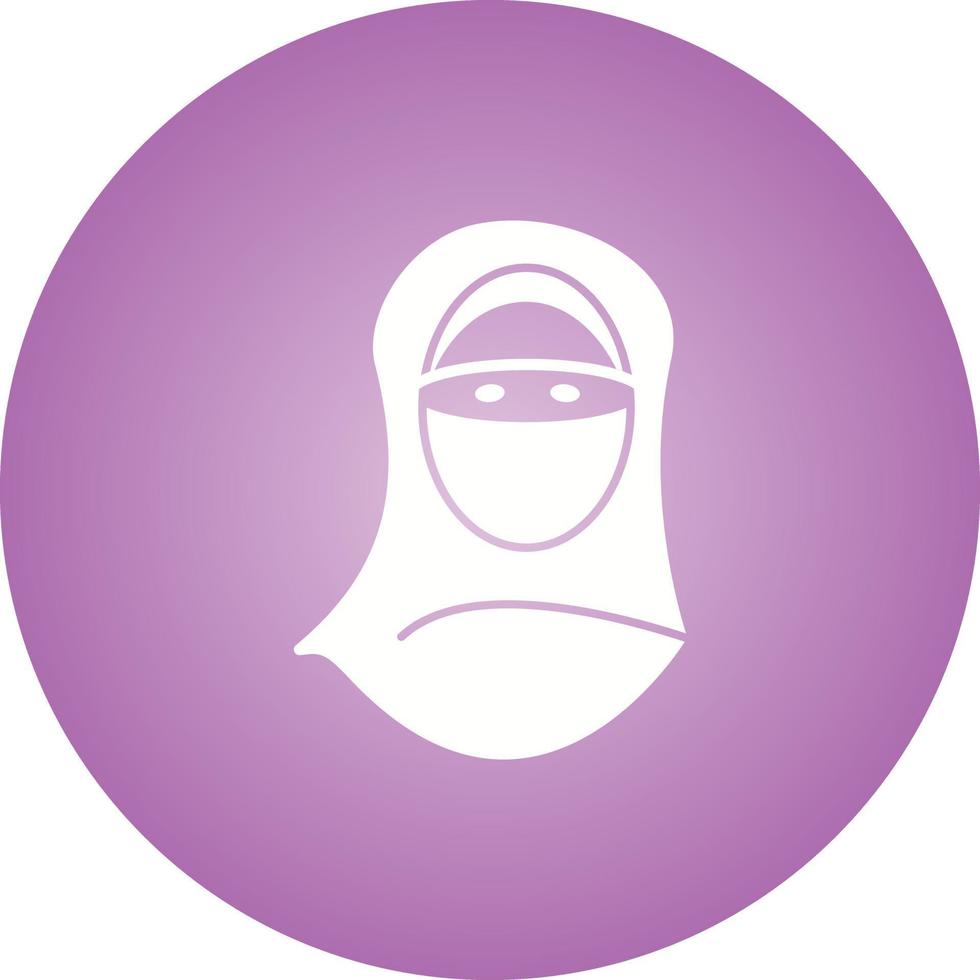 mooi Dames met Niqab glyph vector icoon