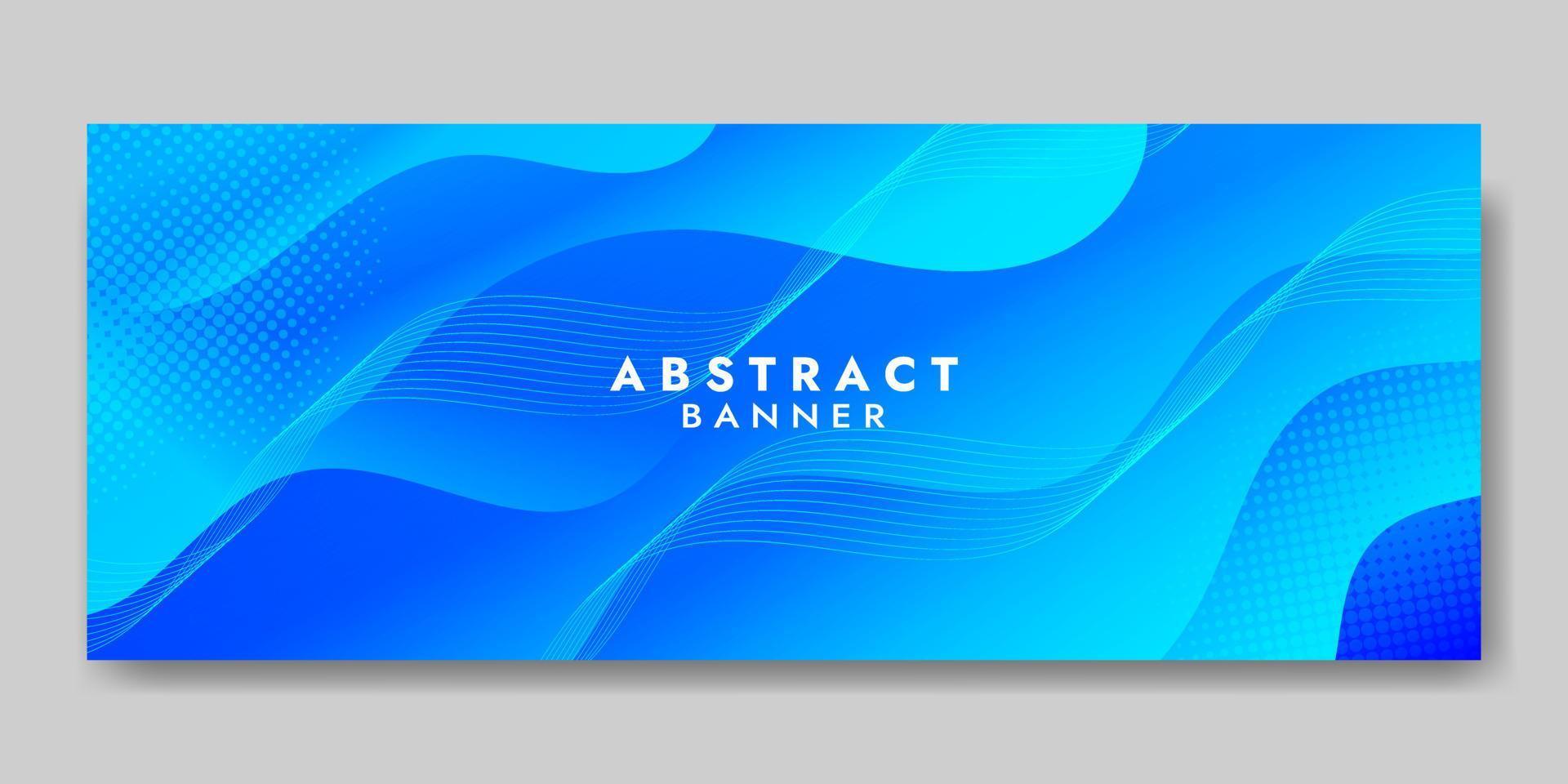 sjabloon voor abstracte blauwe vloeiende golfbanner vector