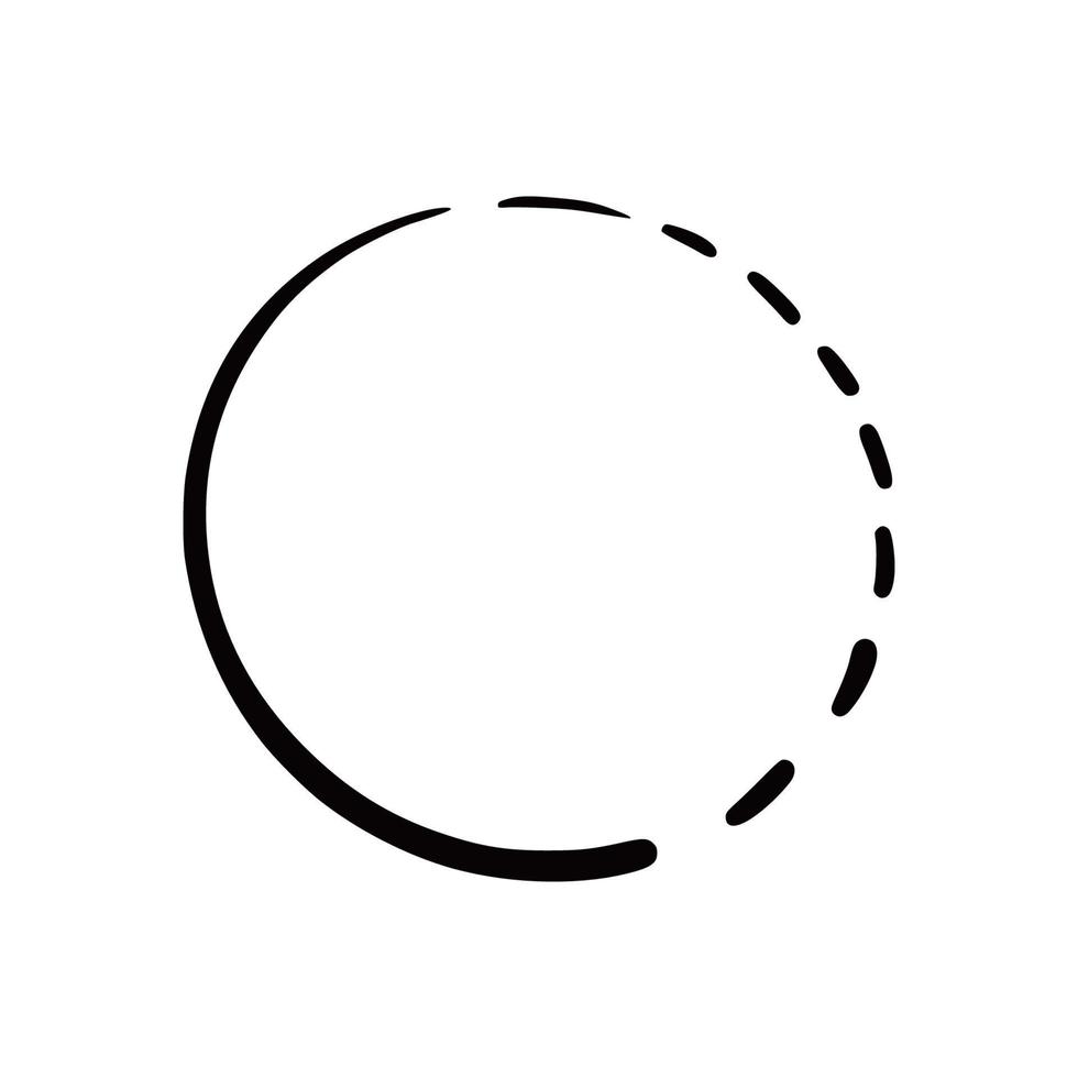 hand- getrokken cirkel lijn kenteken. vector