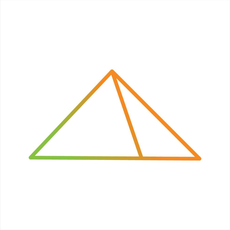 mooi piramide lijn vector icoon