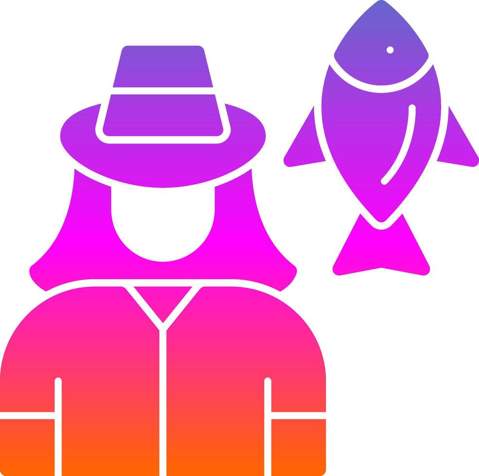 vissersvrouw vector icoon ontwerp