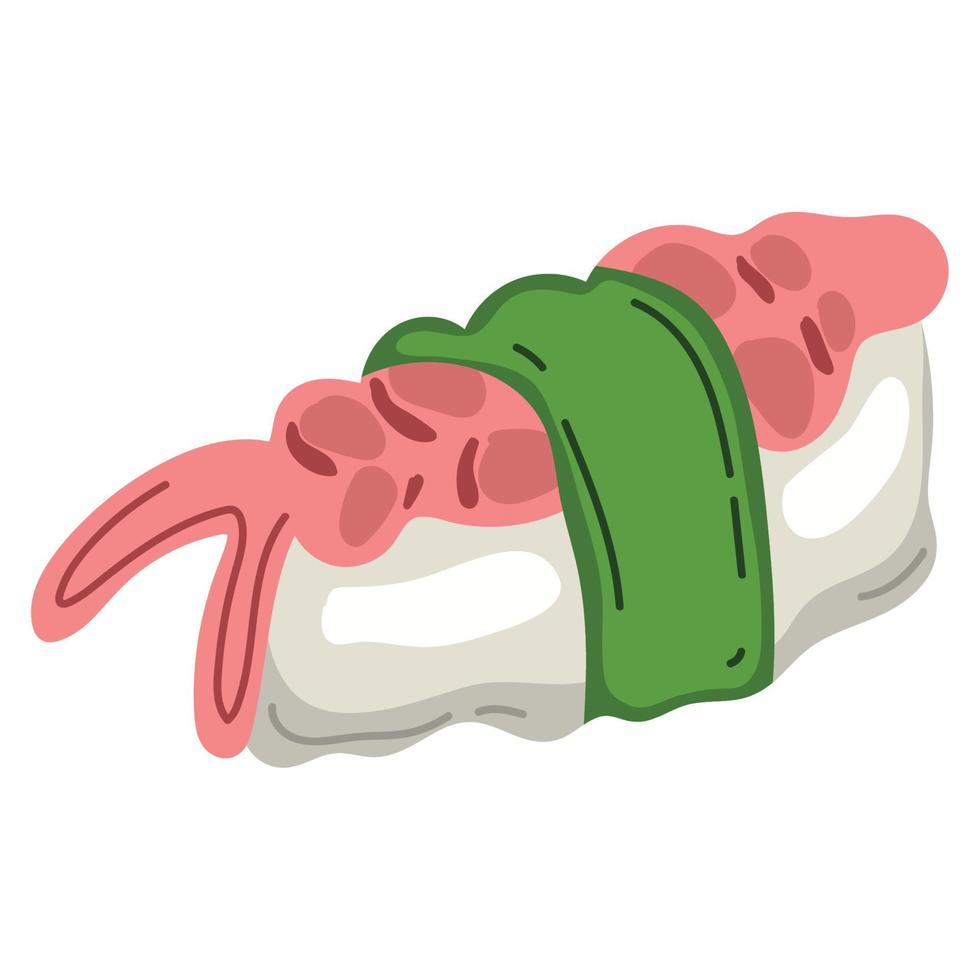 sushi vis en zeewier vector