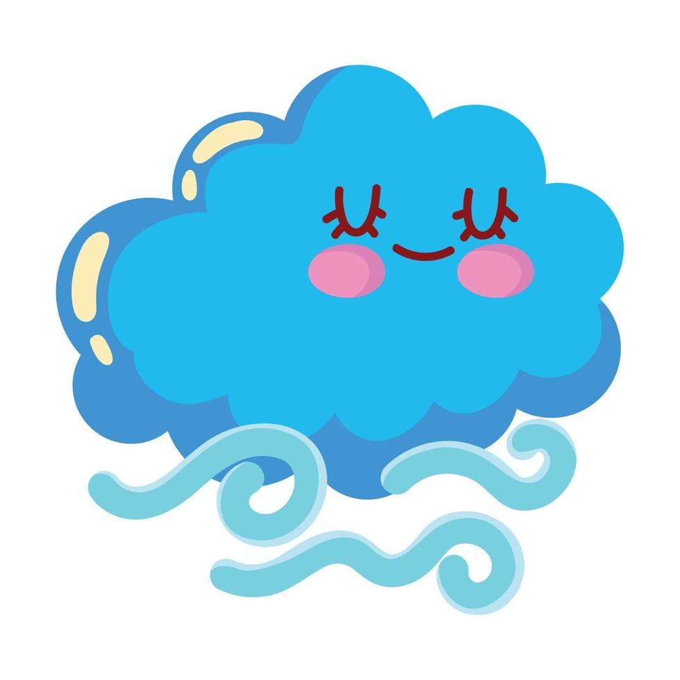 wind wolk kawaii weer vector