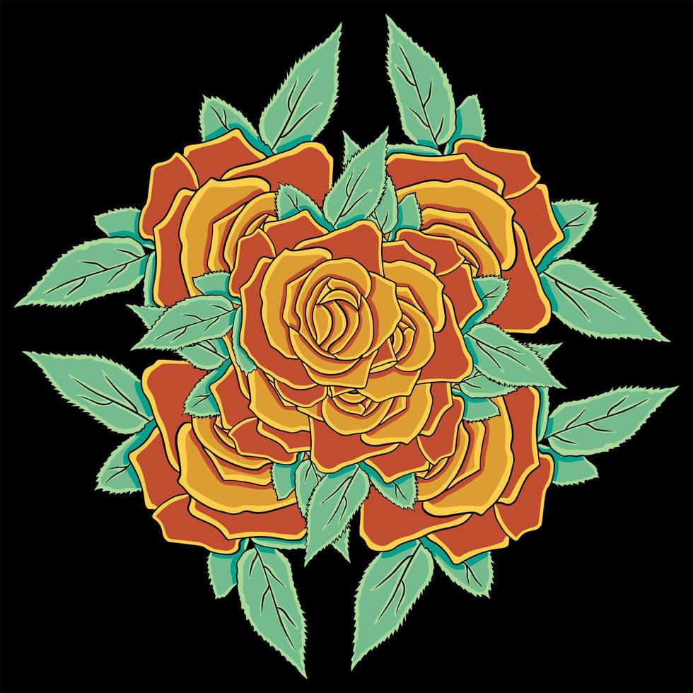 roos bloem gloeiend vector illustratie