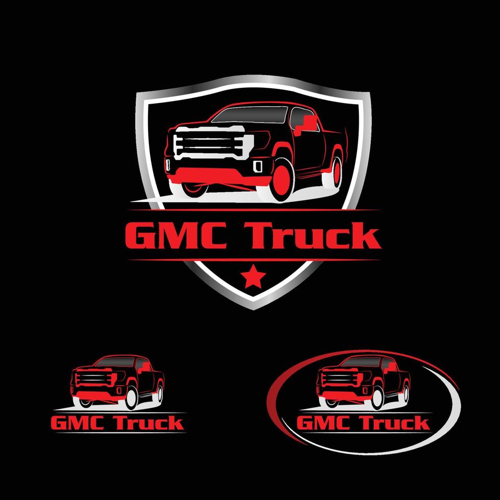 gmc vrachtauto detaillering logo ontwerp vector