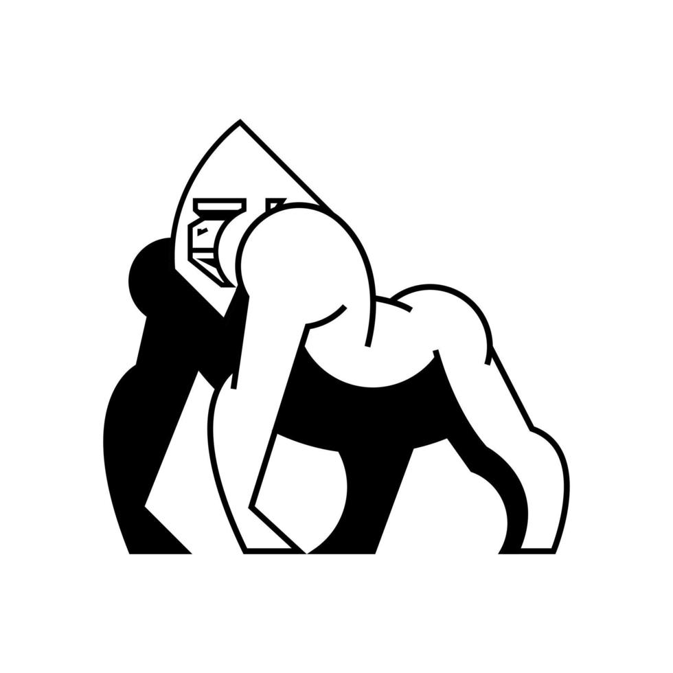 gorilla silhouet voor logo. vector