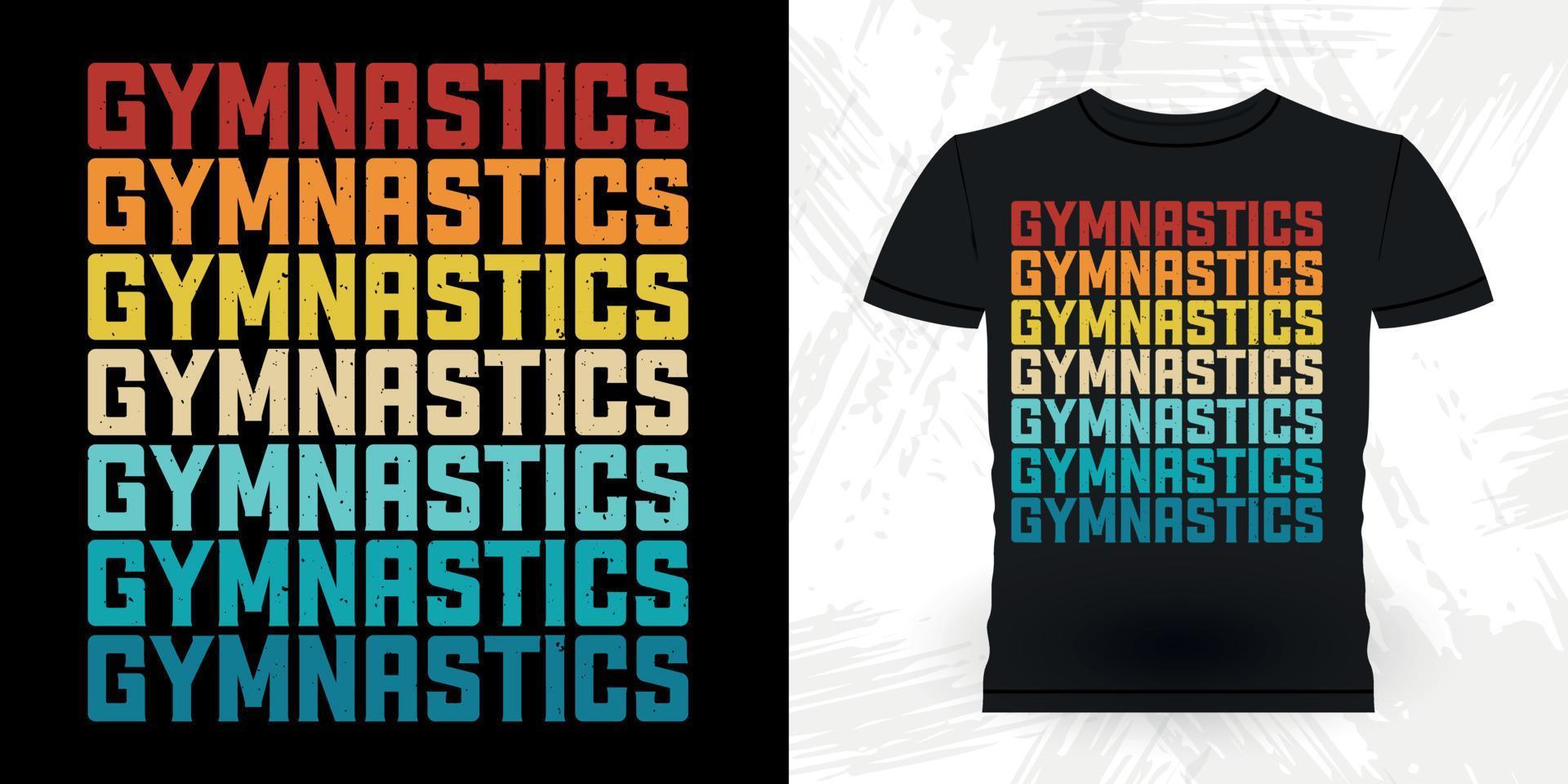 grappig gymnast meisjes Dames retro wijnoogst gymnastiek t-shirt ontwerp vector