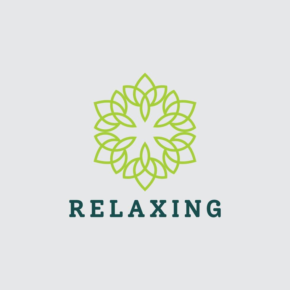 logo groen bladeren ronde natuur spa monogram minimalistische sjabloon vector voor bedrijf bedrijf