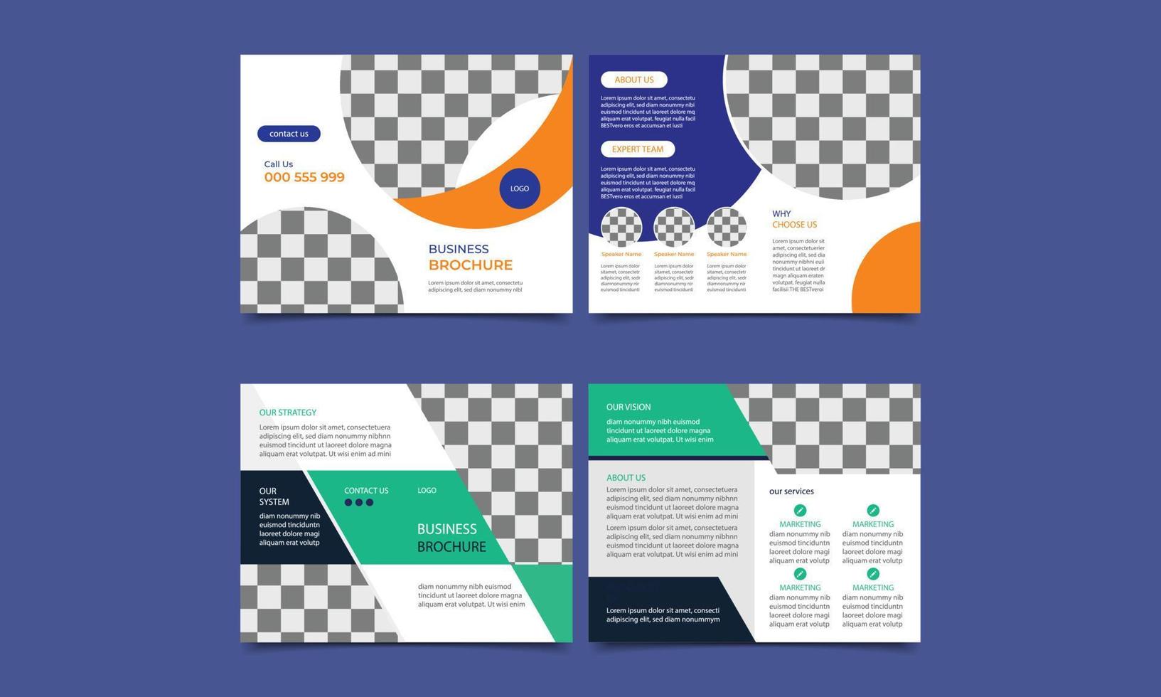 creatief bedrijf tweevoudig brochure sjabloon. bedrijf tweevoudig brochure ontwerp sjabloon in a4 formaat met minimaal lay-out ontwerp. vector