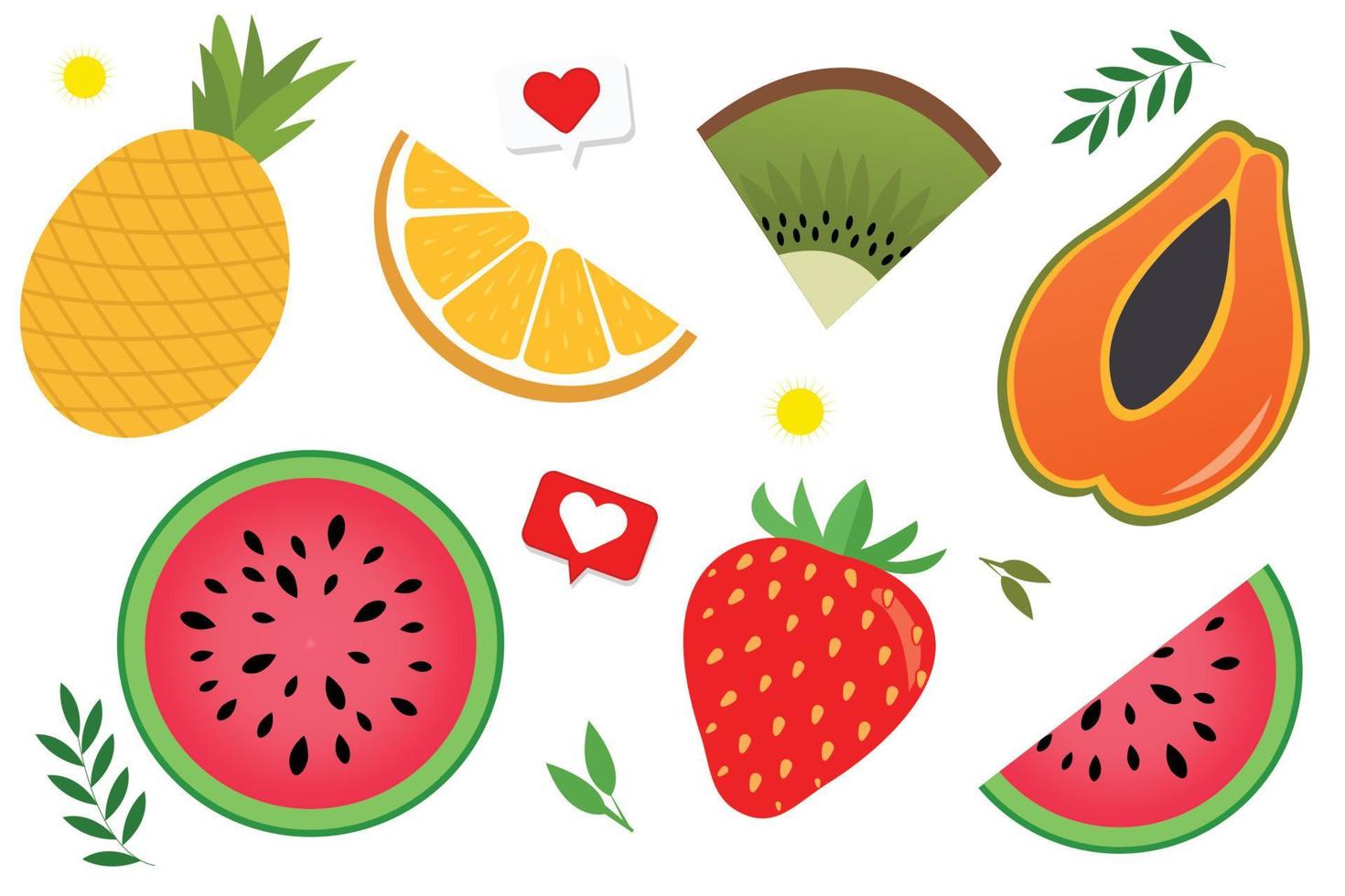 fruit verzameling in vlak illustraties gemakkelijk en elegant vector ontwerp