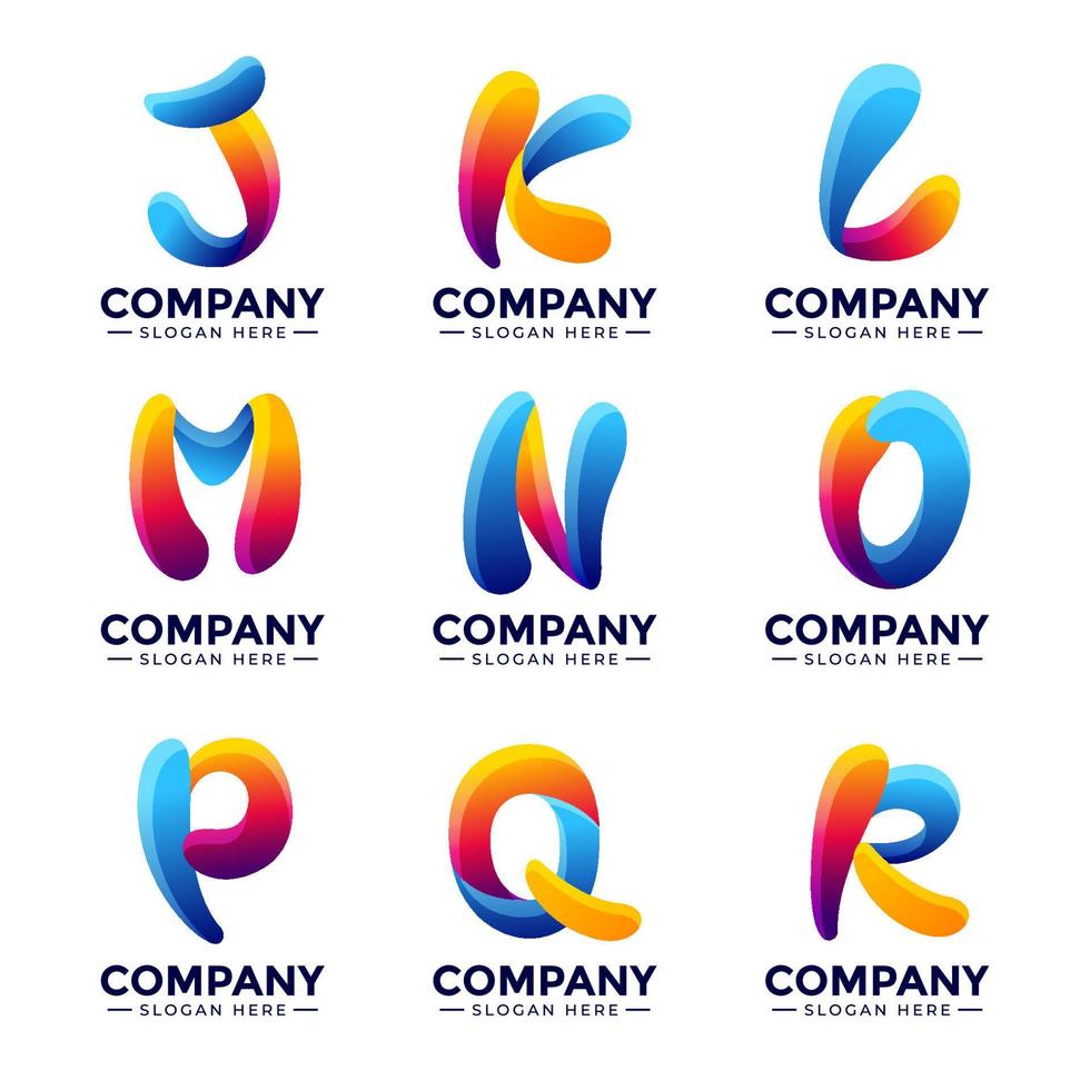 3d alfabet logo verzameling vector