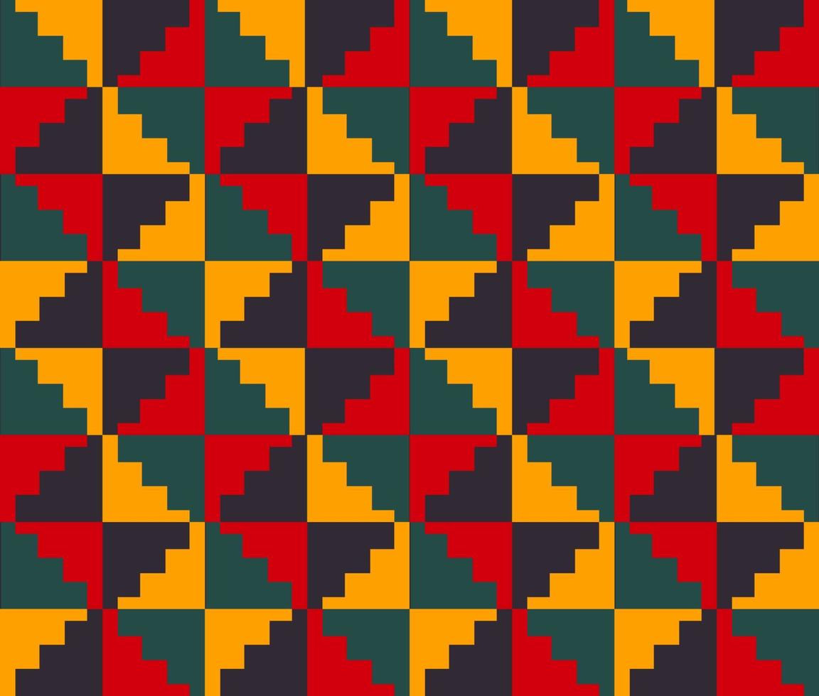 Afrikaanse meetkundig plein driehoek kleurrijk patroon. aztec kilim meetkundig naadloos patroon Afrikaanse kleurrijk stijl. abstract meetkundig patroon gebruik voor kleding stof, textiel, huis decoratie elementen. vector