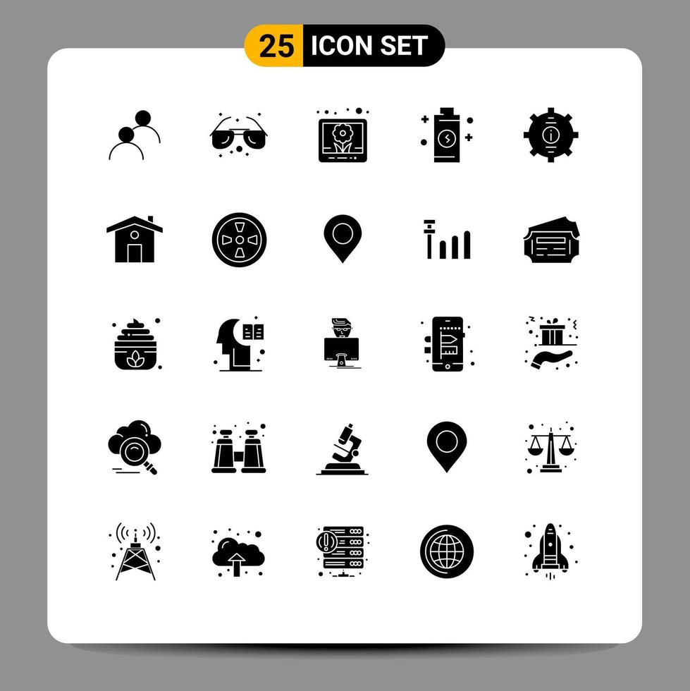 reeks van 25 modern ui pictogrammen symbolen tekens voor helpen contact beeld macht elektriciteit bewerkbare vector ontwerp elementen