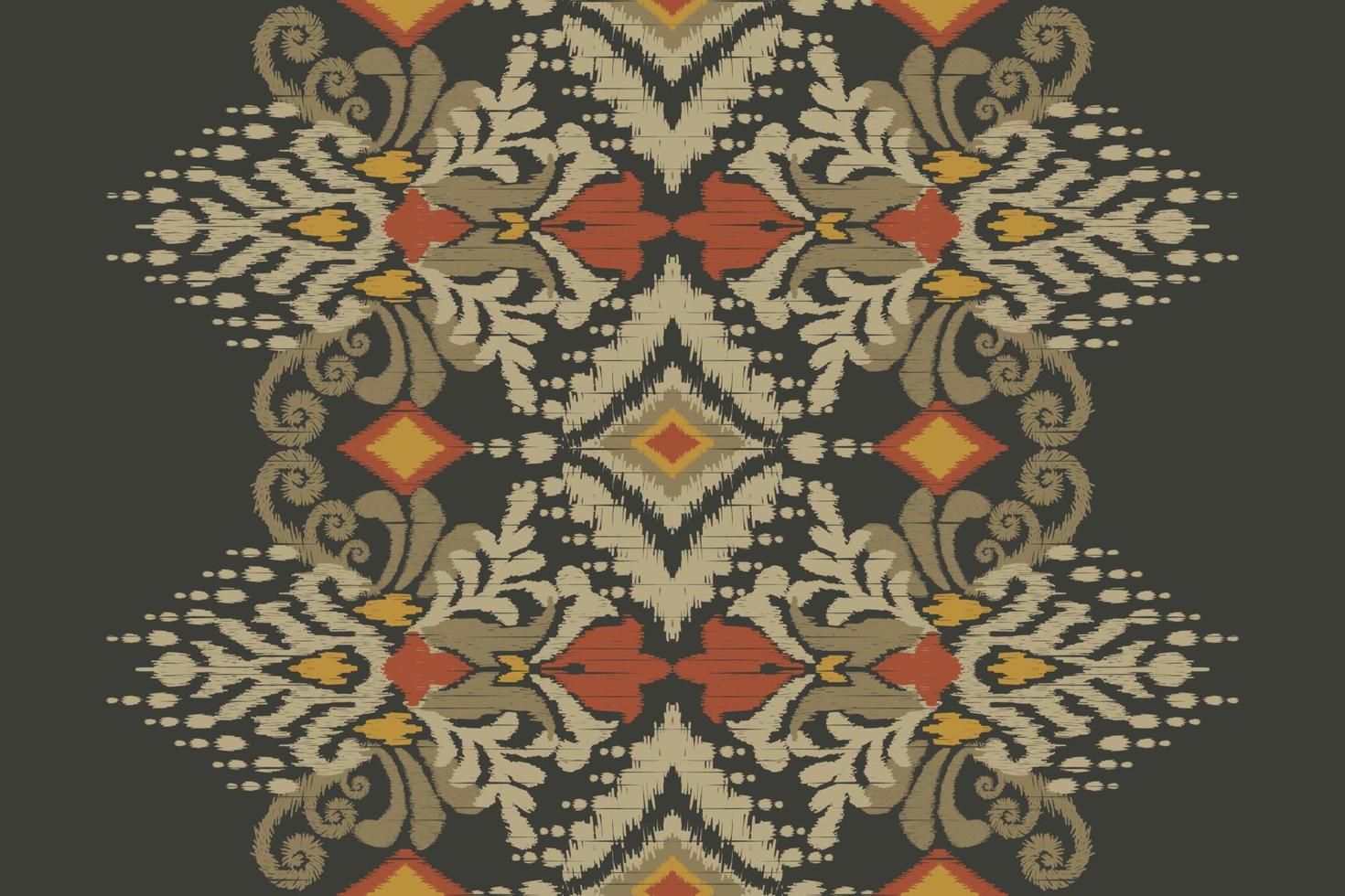 ikat bloemen paisley borduurwerk Aan zwart achtergrond.geometrisch etnisch oosters patroon traditioneel.azteken stijl abstract vector illustratie.ontwerp voor textuur, stof, kleding, verpakking, decoratie, sjaal.