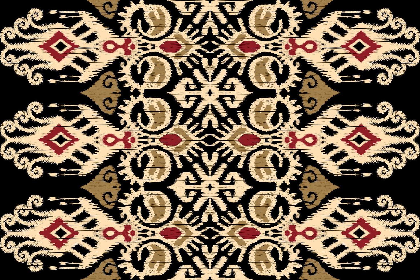 ikat bloemen paisley borduurwerk Aan zwart achtergrond.geometrisch etnisch oosters patroon traditioneel.azteken stijl abstract vector illustratie.ontwerp voor textuur, stof, kleding, verpakking, decoratie, sarong.