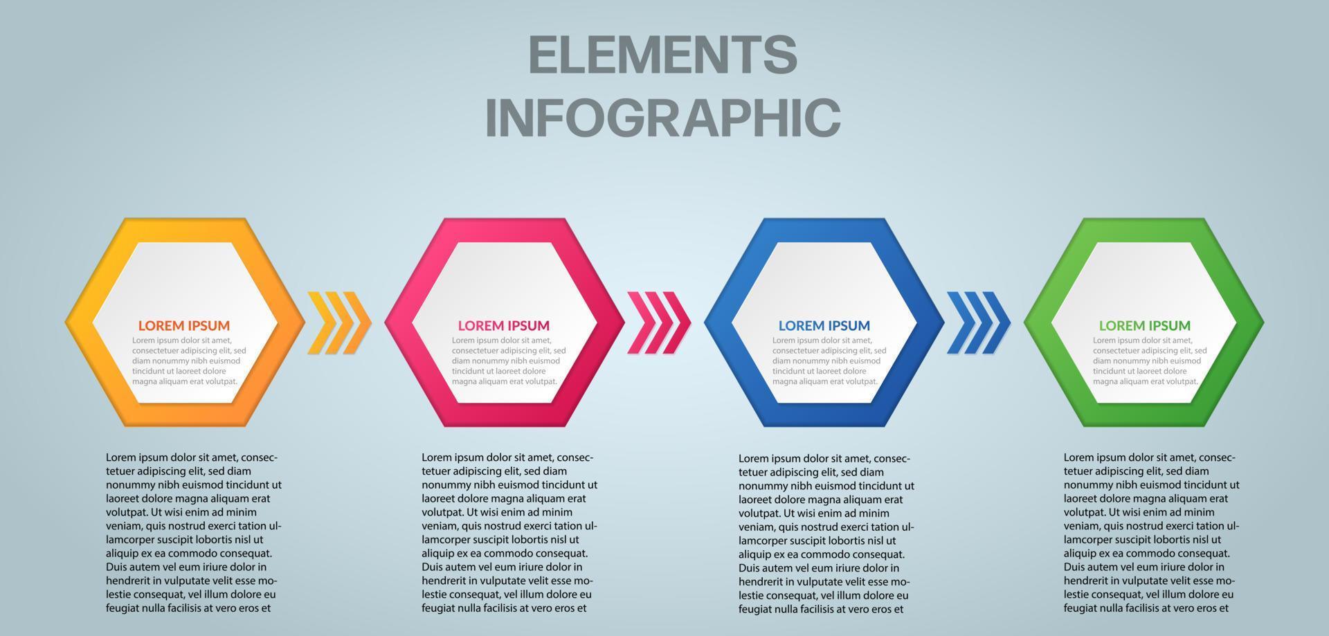 bedrijf infografisch. infographic ontwerp sjabloon. de infographic zeshoeken kan worden gebruikt voor workflow lay-outs, diagrammen, spandoeken, en web ontwerp. vector illustratie tijdlijn infographics ontwerp