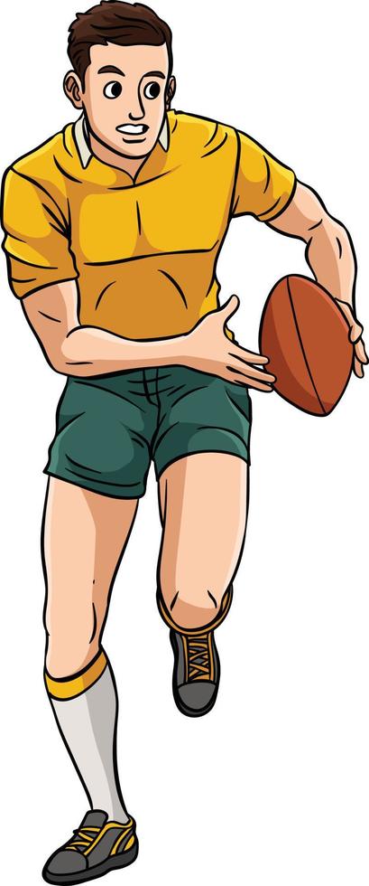 rugby sport- tekenfilm gekleurde clip art illustratie vector