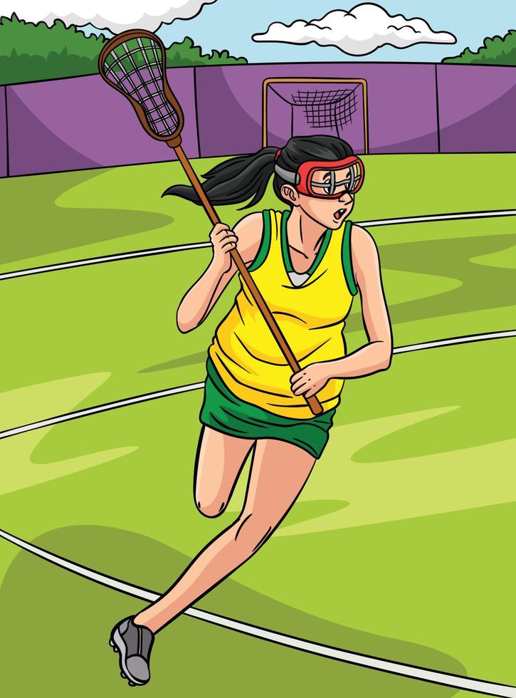 lacrosse sport- gekleurde tekenfilm illustratie vector