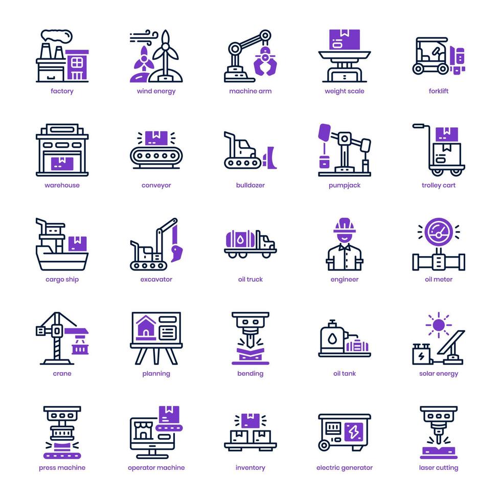 industrie icoon pak voor uw website ontwerp, logo, app, en gebruiker koppel. industrie icoon mengen lijn en solide ontwerp. vector grafiek illustratie en bewerkbare hartinfarct.