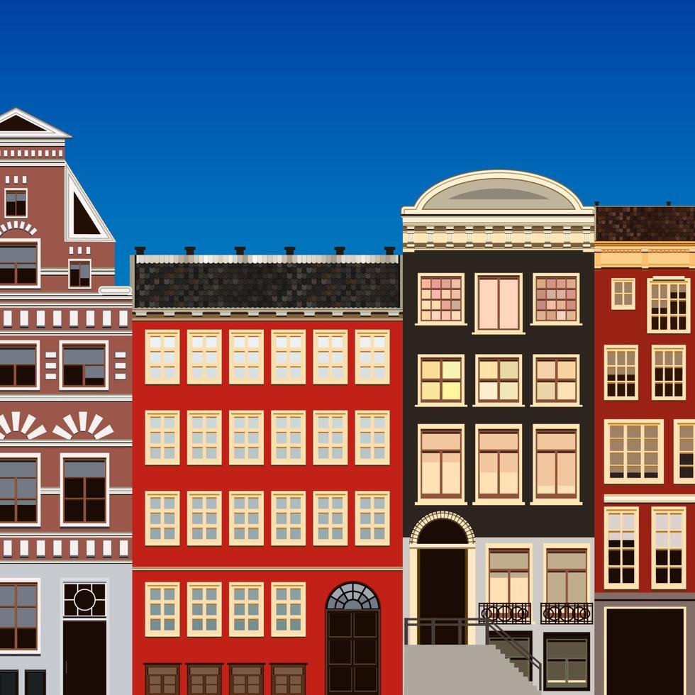 straat van abstracte oude huizen. vectorachtergrond. vector