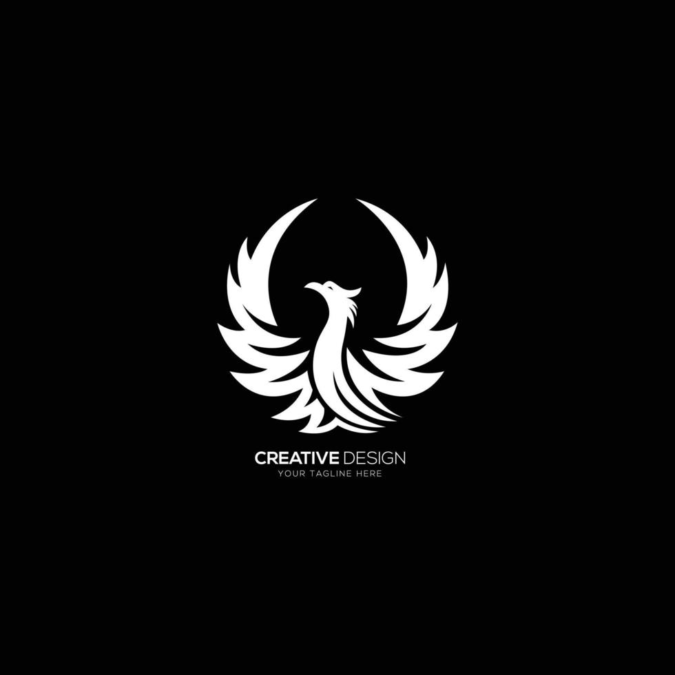 vliegend brand vogel modern silhouet logo vector