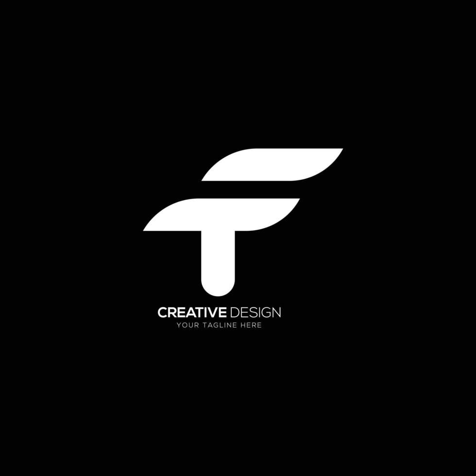 modern brief t f creatief logo ontwerp vector