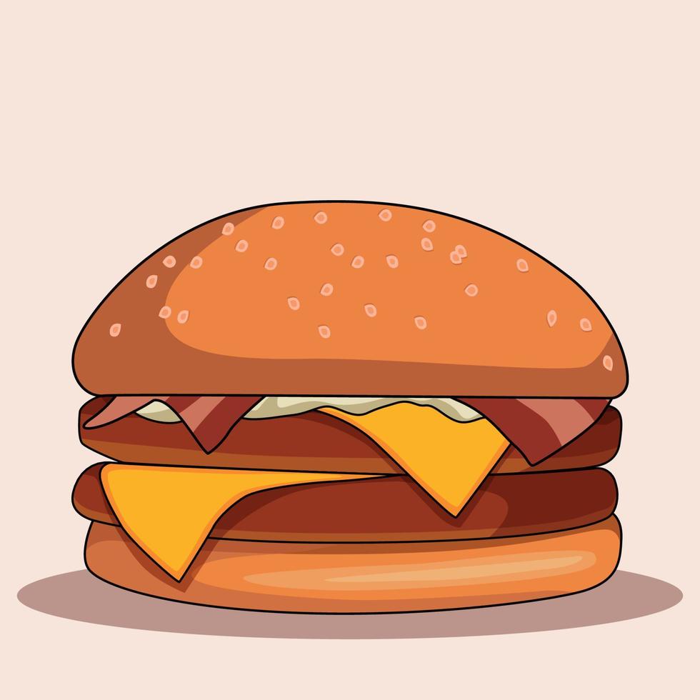 smakelijk hamburger met vlees . vector geïsoleerd voorwerp